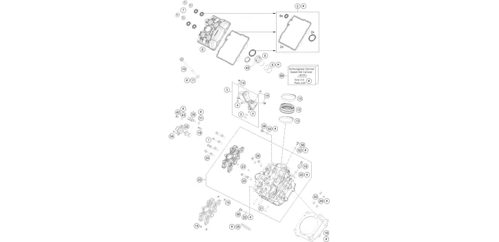 Kit Juntas Tapa Válvulas KTM 61736099000 | Recambio Original