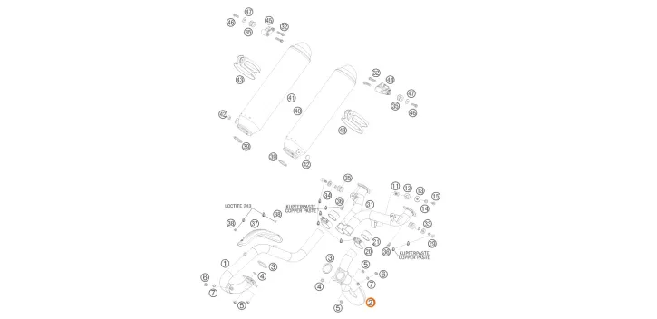 KTM 950 REAR EXHAUST PIPE REAR           03