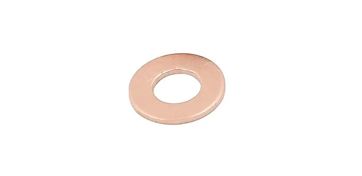 Copper gasket 6mm x 10mm, 1mm thick