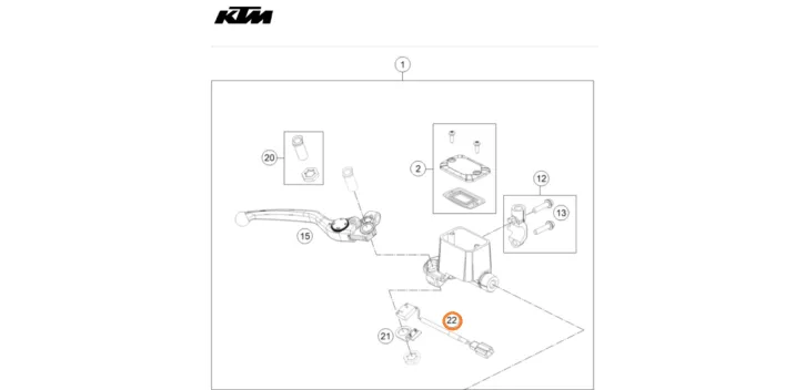 INTERUPTOR LUZ DE FRENO DELANTERO  KTM 1050 1090 ADVENTURE 60611050000