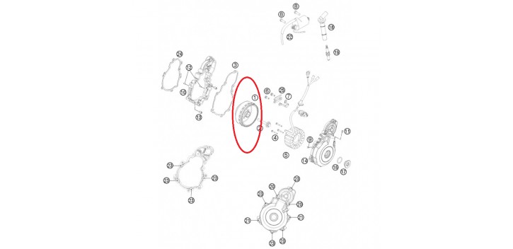 77539005144 ROTOR KTM EFI CPL. 250/350 XF