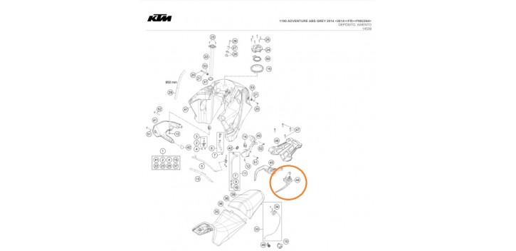 6031200800030 AGARRADERA IZQUIERDA KTM ADVENTURE 1190 GRIS