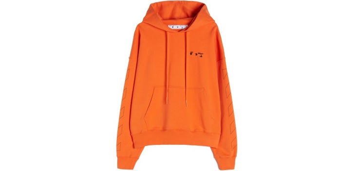 DIAGONAL HOODIE ORANGE S