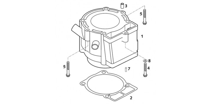 CYLINDER 75MM 250 RACING 2002 (250 EXC)