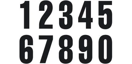 ADHESIVO NUMERO 1 3PIEZAS NEGRO 5''