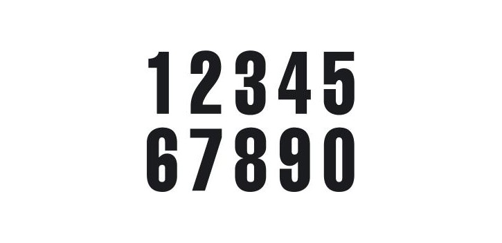 ADHESIVO NUMERO 1 3PIEZAS NEGRO 5''