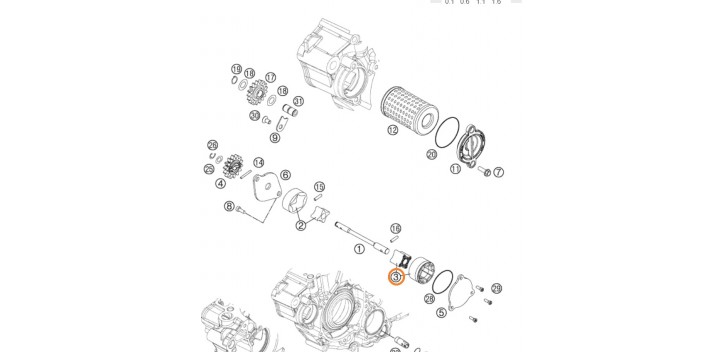 ROTOR KTM SET 22MM DEL SISTEMA DE LUBRICACIÓN BOMBA ACEITE