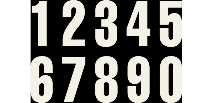 WHITE NUMBER 0 FOR DORSAL