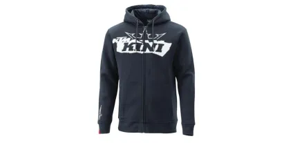 SUDADERA KTM CON CAPUCHA Y CREMALLERA CON LOGOTIPO DESGARRADO