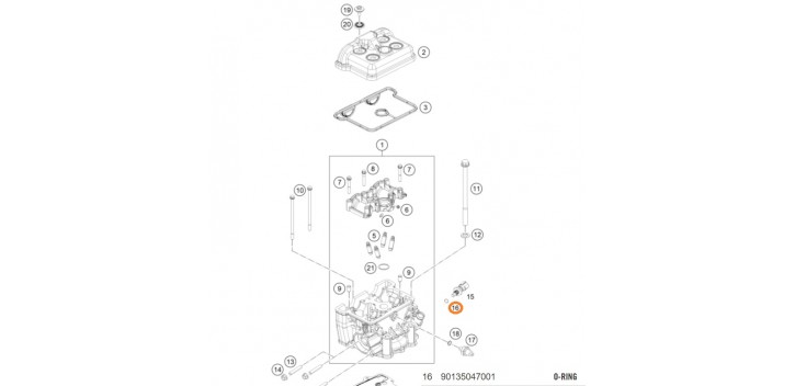 JUNTA TÓRICA SENSOR DE TEMPERATURA KTM REF 90135047000