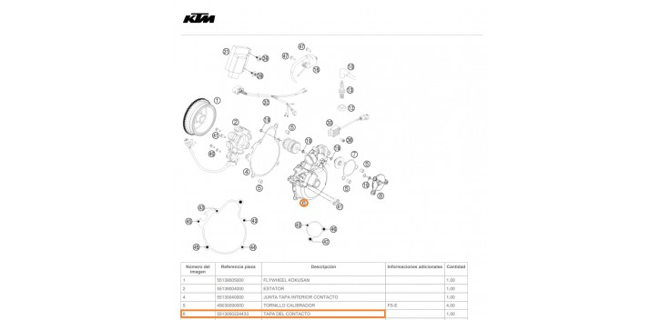 IGNITION COVER KTM 250/300 EXC 07-14